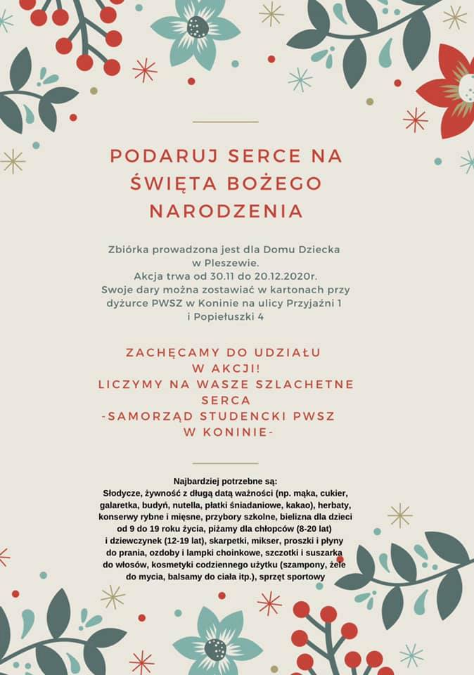 „Podaruj serce na święta Bożego Narodzenia!” –  to hasło akcji charytatywnej