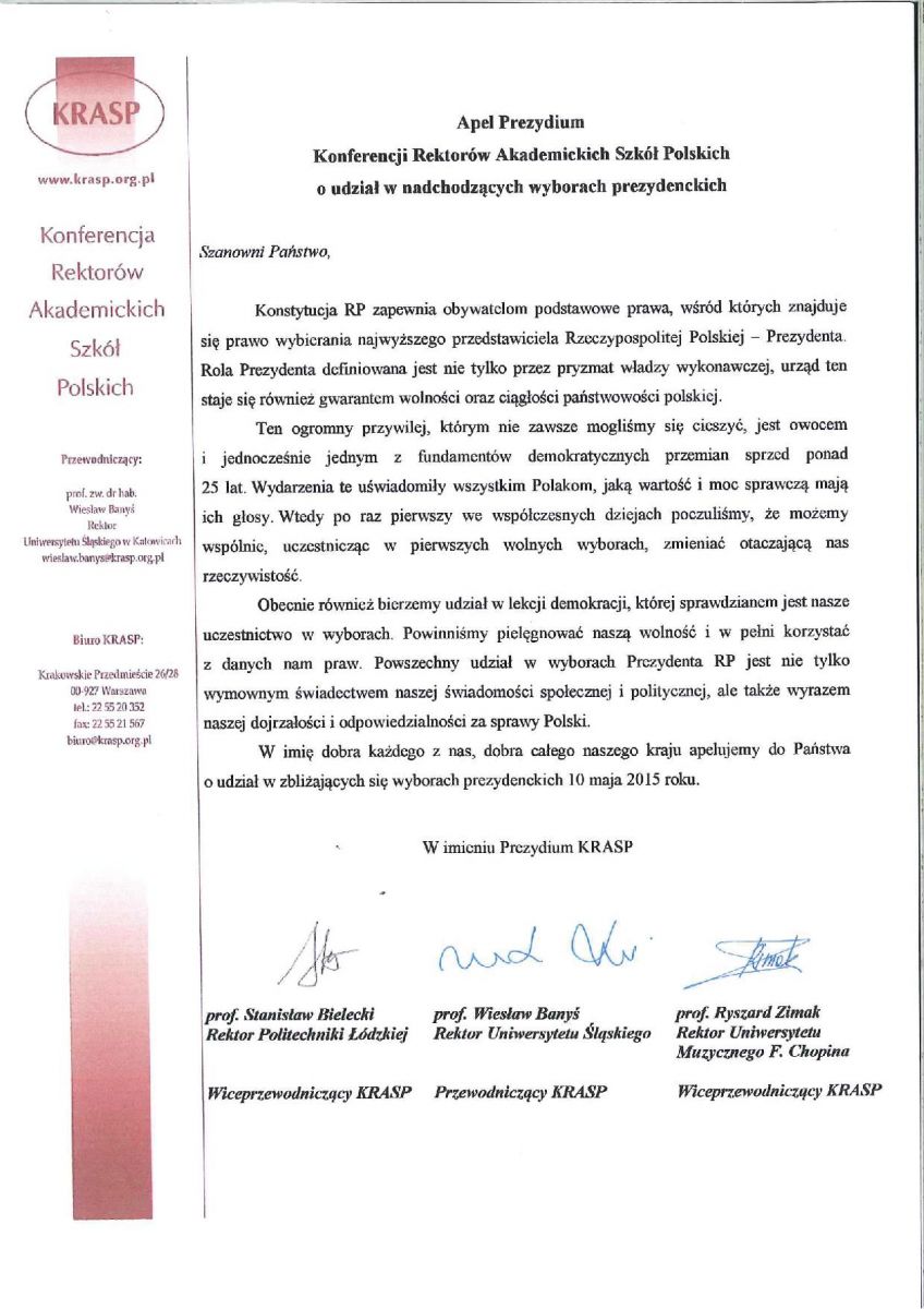 Apel Prezydium KRASP