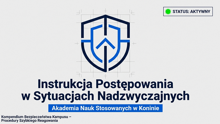 Instrukcja postępowania w sytuacjach nadzwyczajnych w Akademii Nauk Stosowanych w Koninie