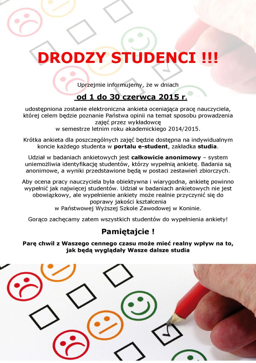 Plakat ankieta 2015 semestr letni 31