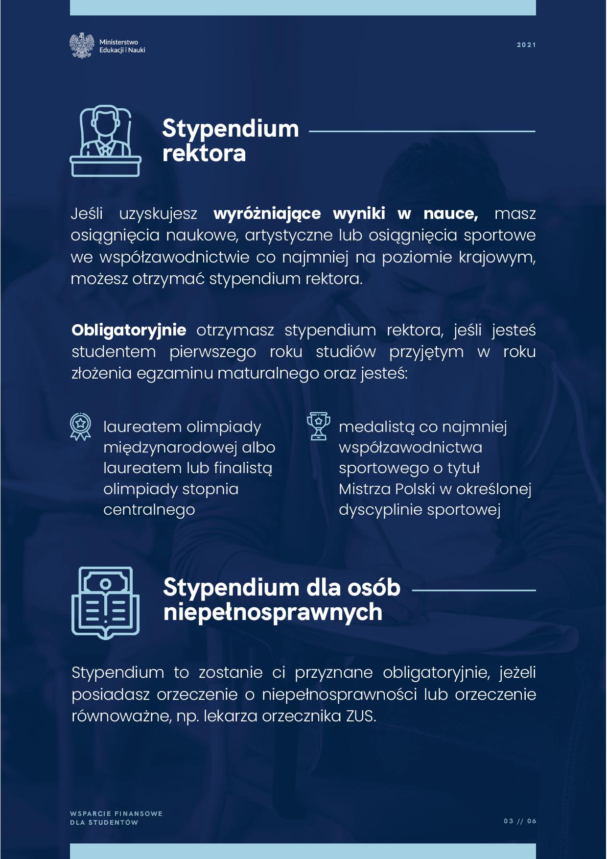 Wsparcie finansowe dla studentów informator MEiN 5155049 43585983