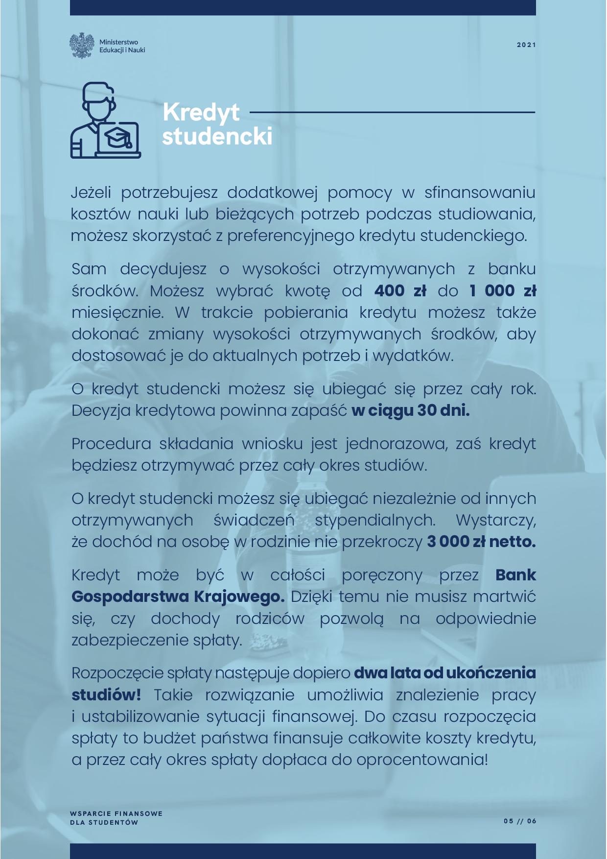 Wsparcie finansowe dla studentów informator MEiN 5155049 43585985