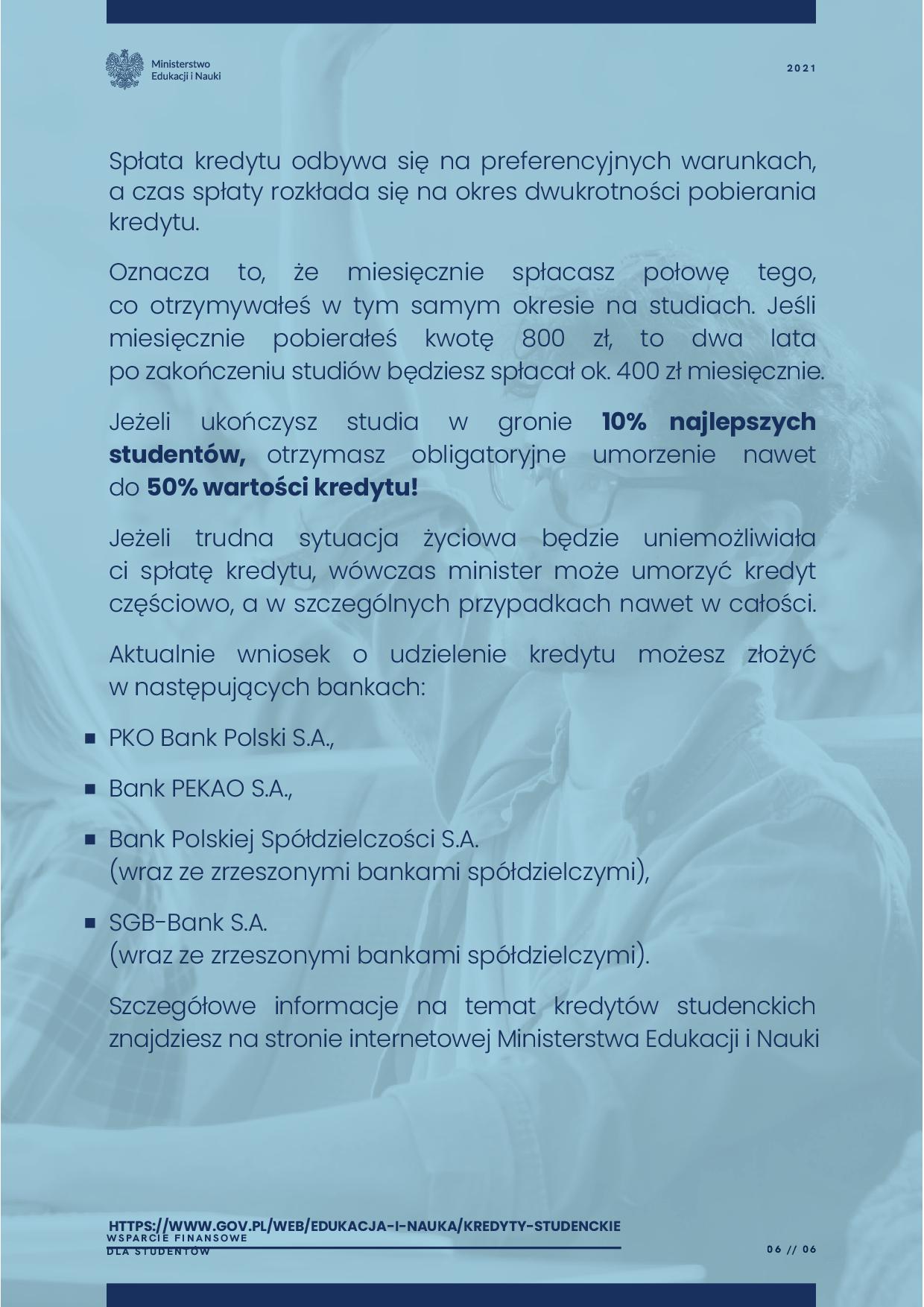 Wsparcie finansowe dla studentów informator MEiN 5155049 43585986