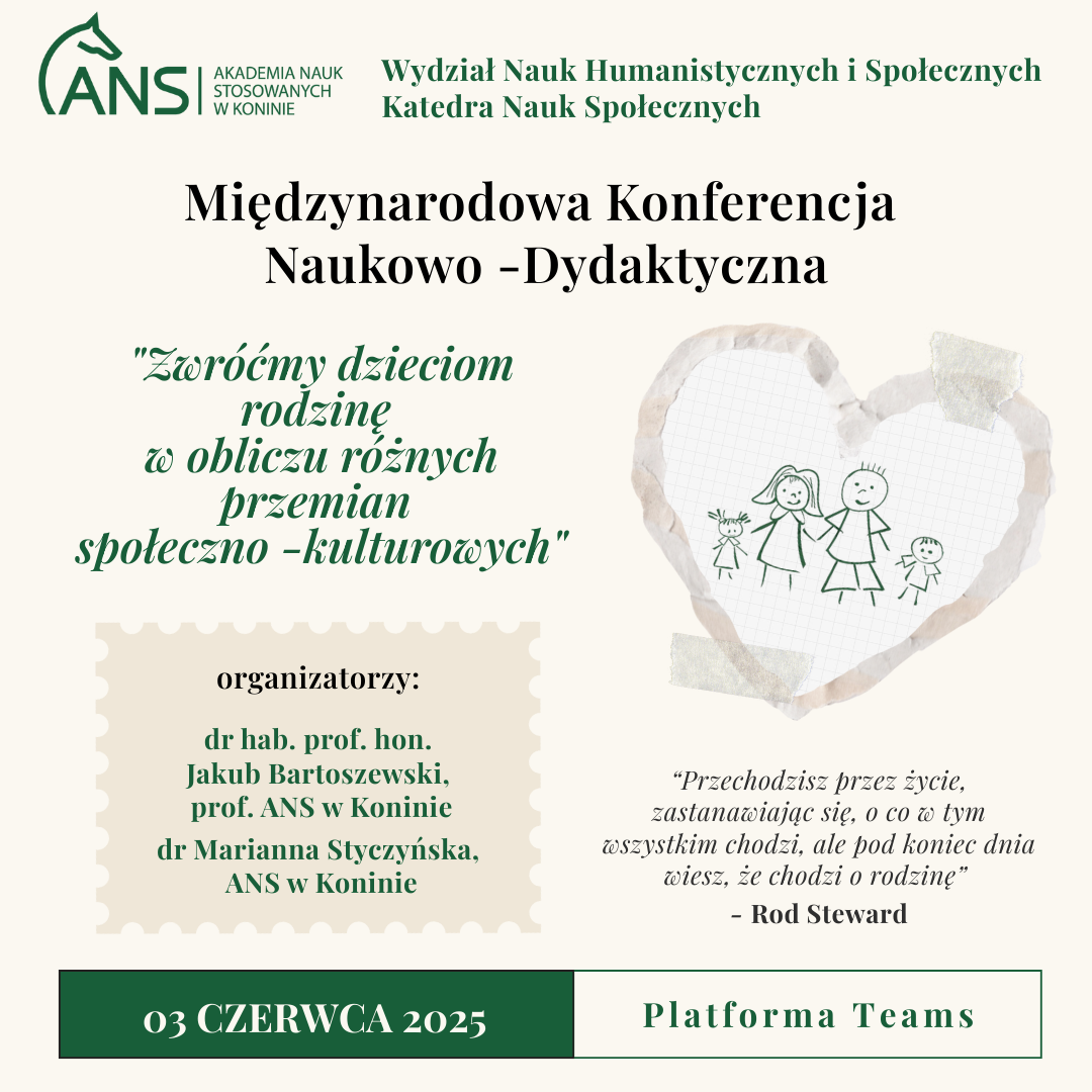 plakat na konferencję Zwróćmy dzieciom rodzinę w obliczu różnych przemian społeczno kulturowych