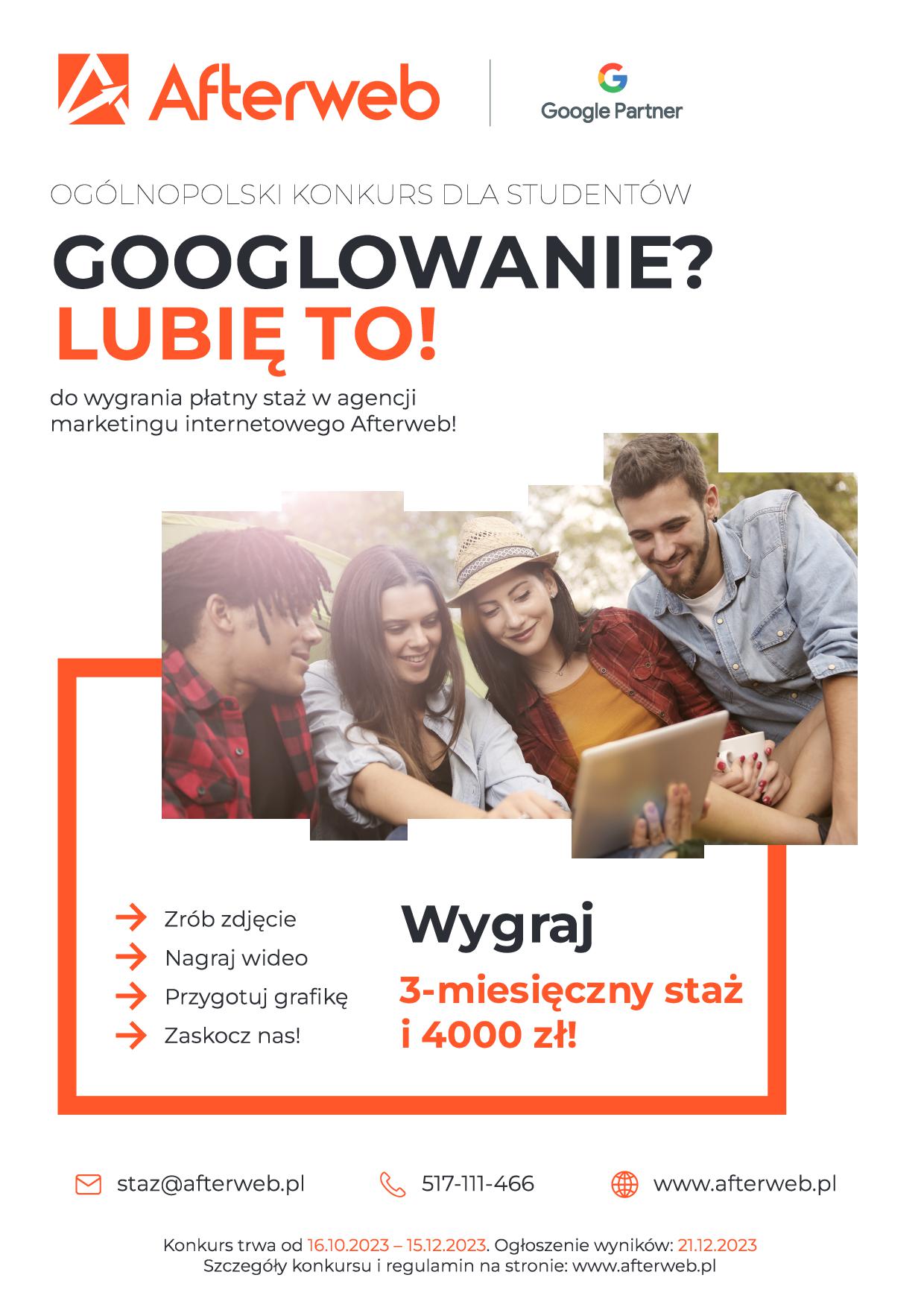 plakat staz konkurs2 Konkurs Googlowanie Lubię to